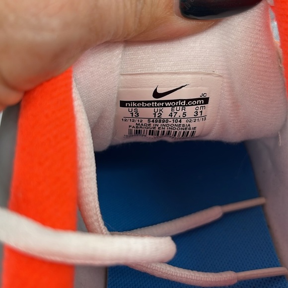 NIKE AIR CAGE COURT Sneakers Sz 13 White‎ Neon Coral Athletic Running Casual - Picture 2 of 10